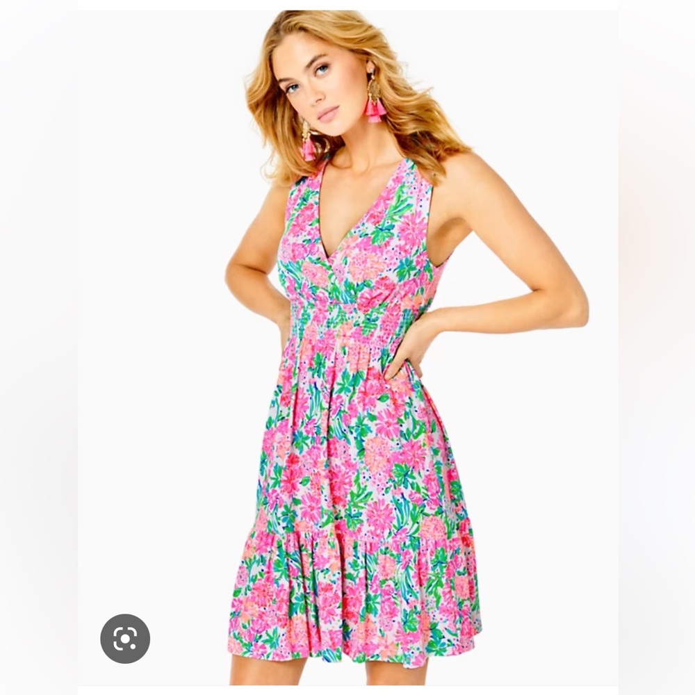 Vivette Ruffle Dress in Resort White That’s What I Herd, NWT